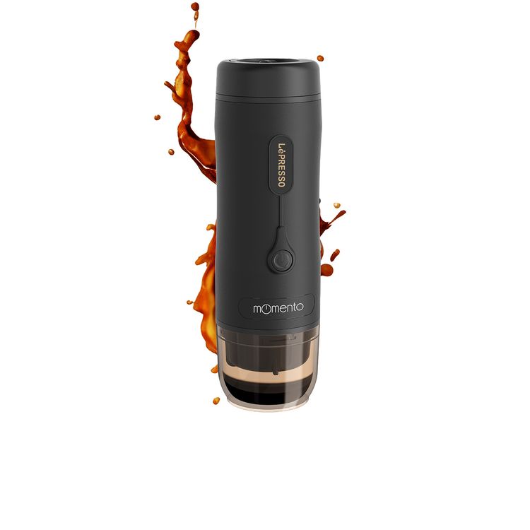 LePresso Momento 2.0 Portable Espresso Coffee Machine, Ground & Nespresso Compatible, 75W Power, 2500 mAh Battery Capacity, 2-3 Hours Re-Charge Time, 4 Single Shots Fully Charged Working Time - Black