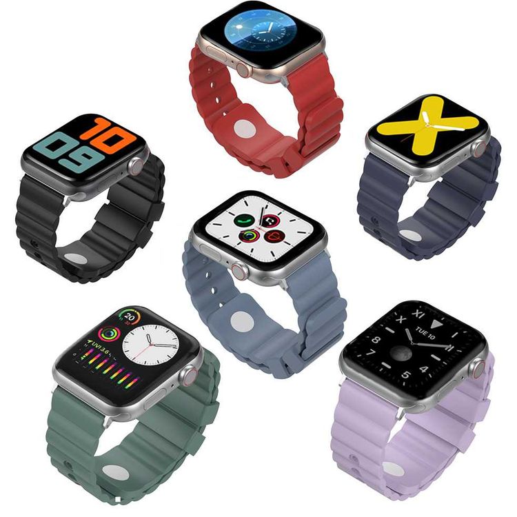 AhaStyle Rugged Design Premium Silicone Watch Band 40mm, Comfortable and Durable to Wear, Adjustable Strap, Silicone Wrist Band Strap Compatible for Apple Watch Series 5/4/3/2/1