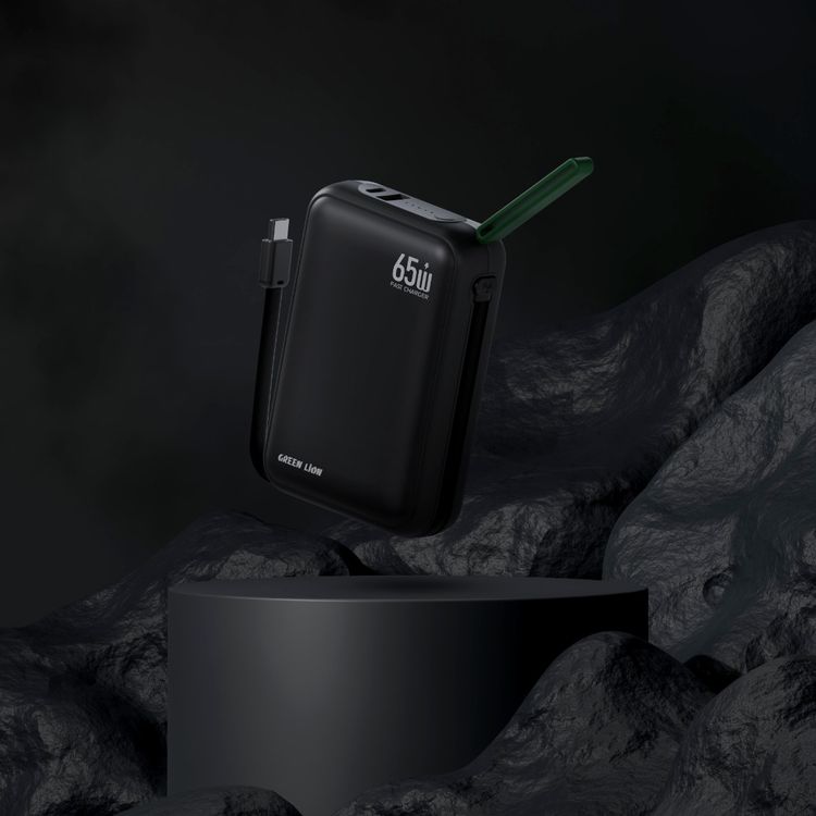 Green Lion Soho Power Bank 20000mAh with PD 65W Fast Charging, Flight Approved, Multi-Device Charging, QC 22.5W Output, Type-C Input/Output - Black 