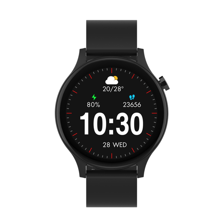 Porodo Essential Pulse Smart Watch with 1.38" HD Display, 128 Sport Modes, Bluetooth Version 5.4, 210mAh Battery Capacity, Up to 4 Days Working Time, Up to 12 Days Standby Time, 2.5 Hours Charging Time, Weather Forecast, Heart Rate, iOS 12 Above & Android 8.0 Above Compatibility - Black