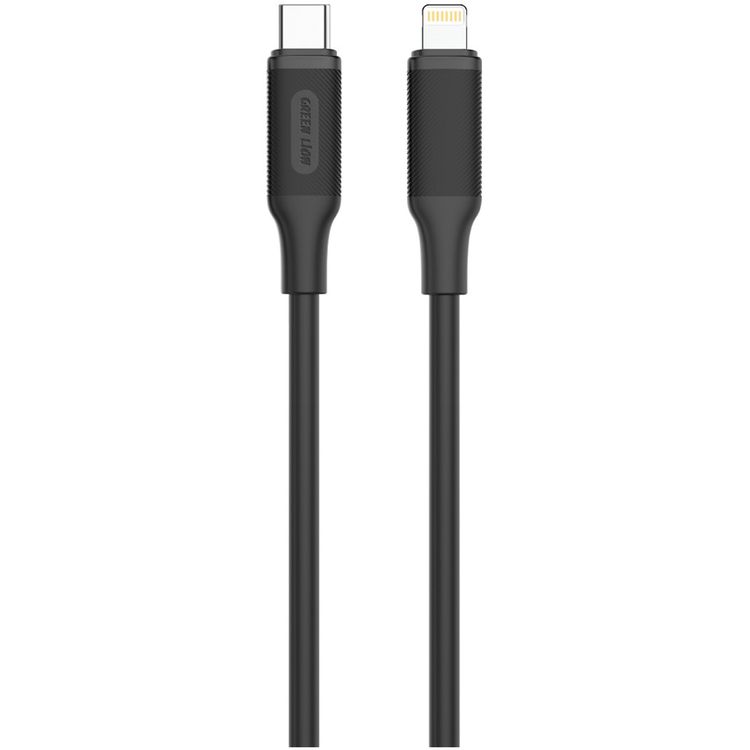 Green Lion Ultra Compact GaN Wall Charger with Single USB-C Port and USB-C to Lightning Cable, PC Flame Retardant Material, Fast Charging Support, Charging Protection, Universal Compatibility, Ultra Portable - Black