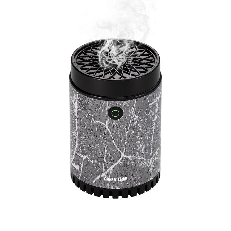 Green Lion Classic Bakhour with Auto-Off Function, 20W Power, Up to 18 Burning Cycles, 400-450°C Heating Temperature, ABS Material, 2 Hours Recharge Time, Strong Fragrance, Fast Burning - Gray