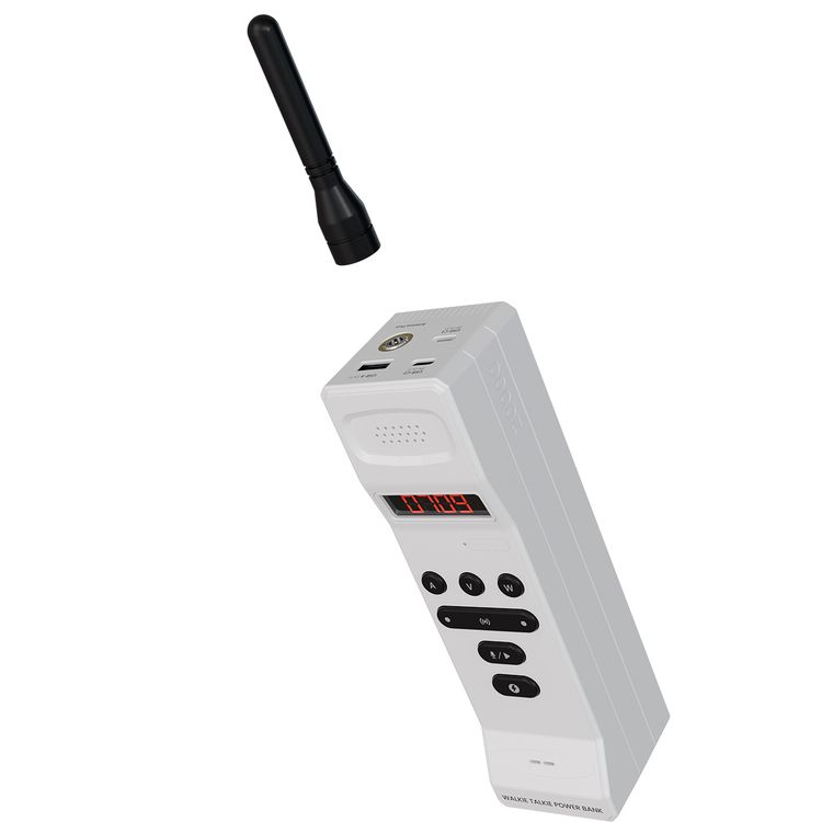 Levelo Revolt 20000mAh Walkie Talkie Power Bank with 1.5km Communication Distance, Laptop Charger, LED Detachable Antenna, PD 100W Total Output, Safety Protection, Type-C In/Out, LED Display, Voice Recorder - White