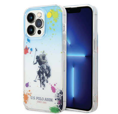 USPA PC/TPU Case Florida Design iPhone 14 Pro Max Compatibility - Blue/Orange