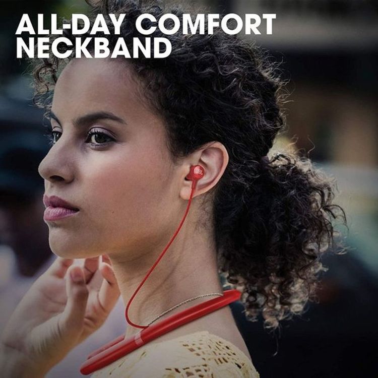 JBL LIVE 220BT سماعات أذن بلوتوث لاسلكية قوية الجهير للرقبة مع 10 ساعات من وقت اللعب مع ميكروفون ، مكالمات بدون استخدام اليدين مع مساعد صوت ، شريط رقبة مريح طوال اليوم ، وسادات مغناطيسية