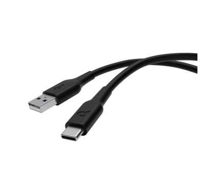 Powerology TPE USB-A to Type-C Charging Cable with Fast Charging & Data Transfer, Universal Compatibility, 3A Charging Current, TPE Material, More than 30000 Bends - Black