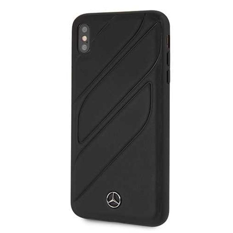 CG MOBILE Mercedes-Benz New Organic I Genuine Leather Hard Phone Case for iPhone Xs Max Officially Licensed - Black