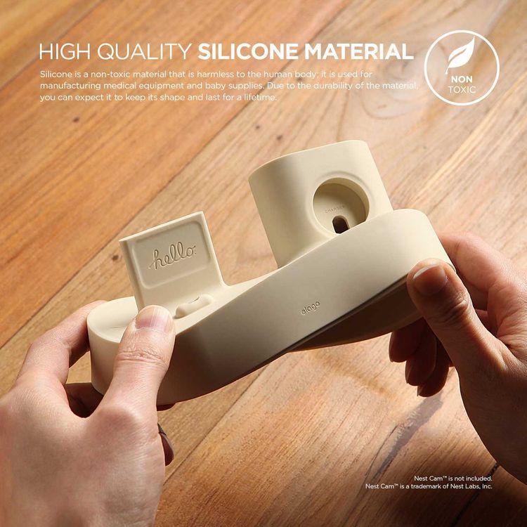 Elago 3 in 1 Silicone Charging Hub Case, Charging Dock Cover with Cable Management Compatible for All Apple Watch Series, AirPods 1 & 2, and iPhone X, XS, XS Max, XR - Classic White