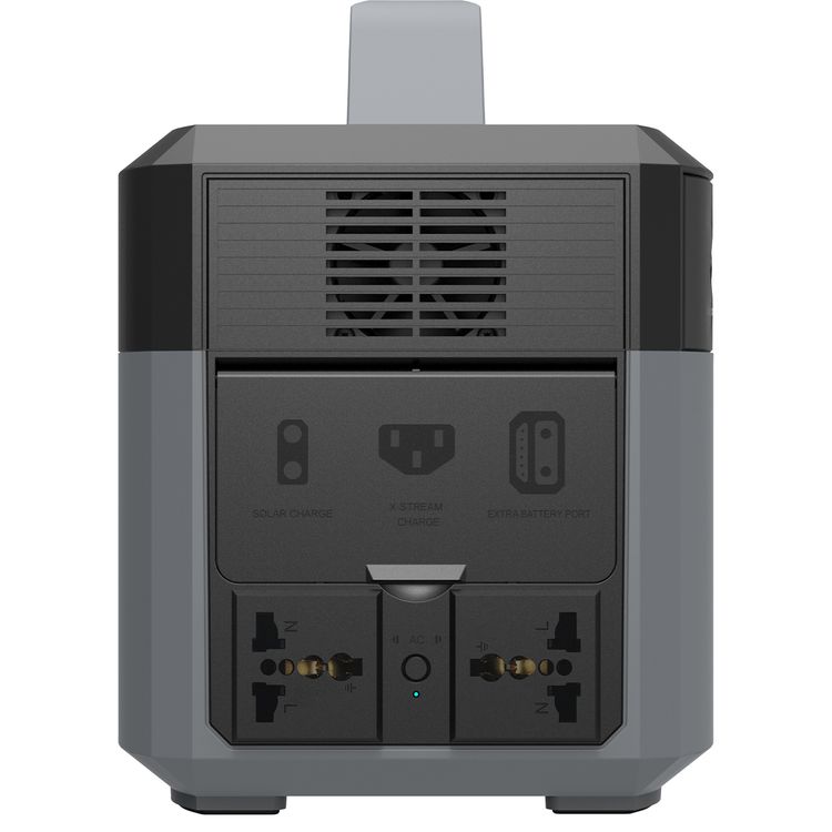 Powerology 600W Power Generator with Dual AC Sockets, USB-C, Dual USB-A & Wireless Outputs, Built-in Flashlight, 120000mAh Battery Capacity, Solar Charging Capability, Portable Design - Black