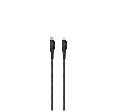 باوا كبل نايلون مضفر 20 واط بيانات وشحن سريع يو اس بي-سي إلى كابل لايتنينج 2 متر / 6.5 قدم  - أسود