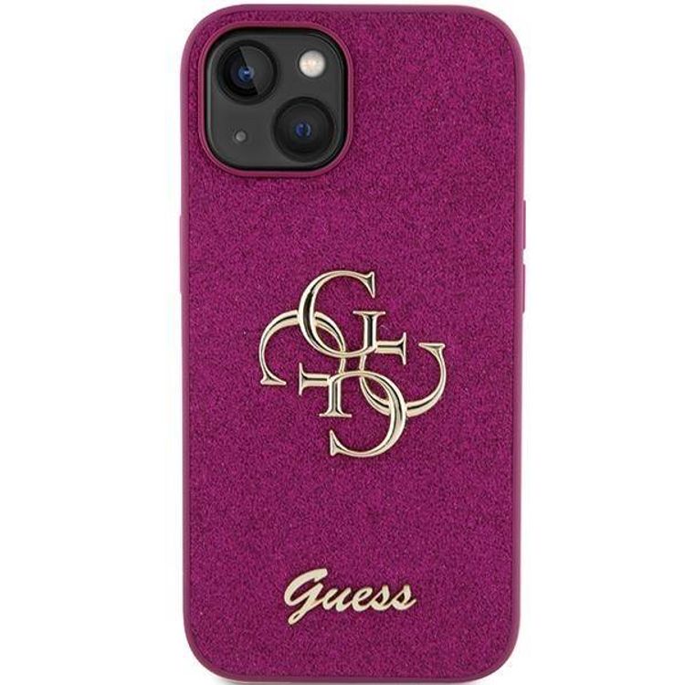 Guess Fixed Glitter Case with Big 4G Logo - Purple - iPhone 15 Pro