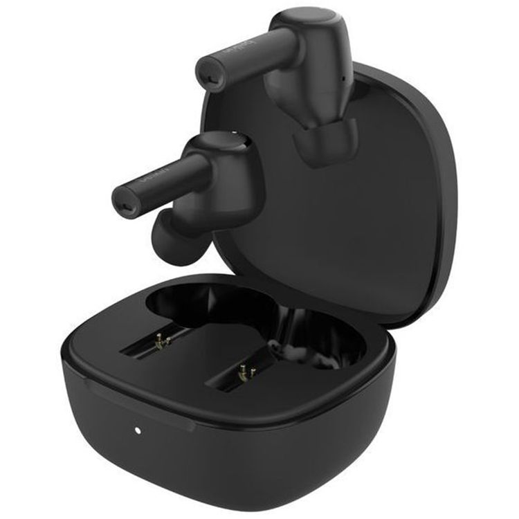 Belkin SoundForm Pulse Noise Cancelling Earbuds, Three Mics Per Earbud, 12 mm Dynamic Drivers, Comfortable Fit, Mono Mode, 35 Hours Battery Life - Black