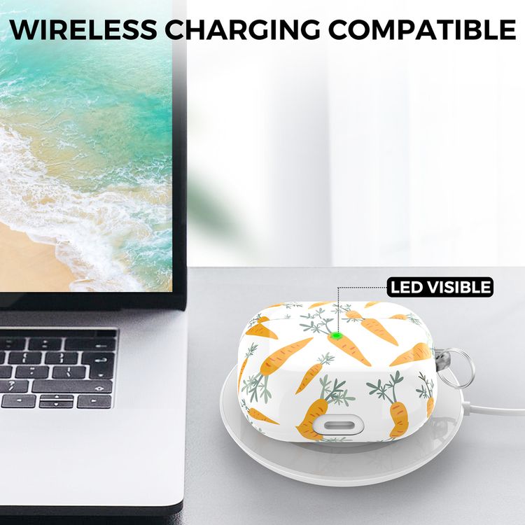 AhaStyle Premium TPU IMD Patterns Keychain Case for Airpods 3 - Carrots