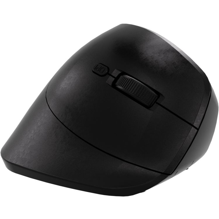 Porodo Vertical 4000 DPI Wireless Mouse with 500mAh Battery Capacity, Bluetooth Version 5.1, 10m Effective Range,  2.4GHz Wireless Connectivity, Adjustable DPI, Plug & Play, Ergonomic Design - Black
