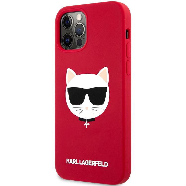 Karl Lagerfeld Silicone Hard Case Choupette Head for iPhone 12 / 12 Pro (6.1") - Red