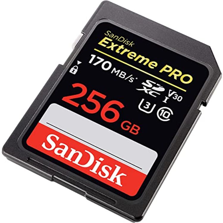 Sandisk 256GB Extreme Pro SDXC Card 170 Mb/s V30 UHS-I U3