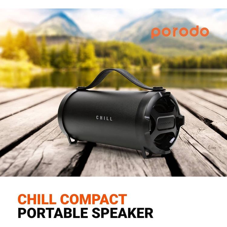 Porodo Portable Bluetooth Speaker, Soundtec Chill Compact Portable Wireless Speaker with Built-in Rechargeable Battery 1500mAh, Pure Sound, 6-hours Play Time, 10W Speaker Power,