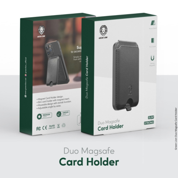Green Lion Duo Magsafe Card Holder - Black