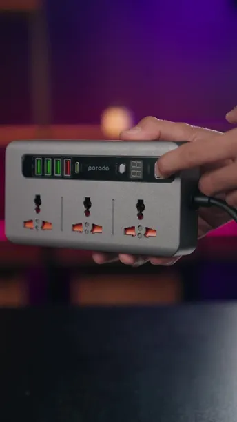 Porodo Multi-Port Power HUB Ultimate Home & Office Kit in UAE | Over-Heat Protection - Gray | (PD-FWCH013-GY)