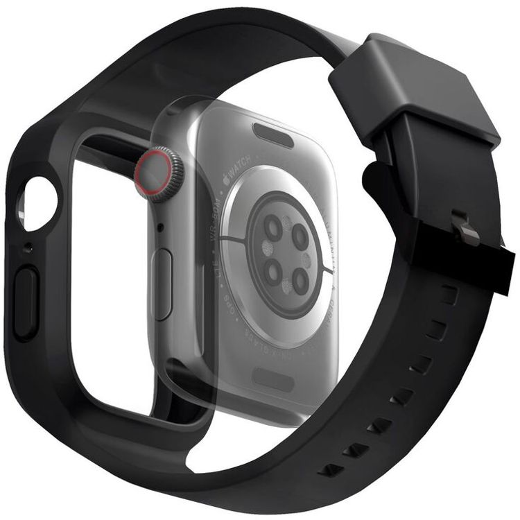 Uniq Monos 2-in-1 Strap with Hybrid Case for Apple Watch - Midnight Black