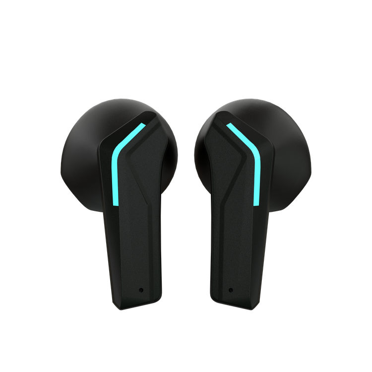 Porodo Gaming True Wireless Earbuds with Touch Controls, Dual Microphone Crisp Sound, IPX5 Water Resistant, 300 mAh Charging Case Battery, 30 mAh Earbuds Battery - Black