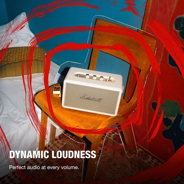 Marshall Kilburn III Portable Wireless Speaker with 50+ Hours Playtime, Stereo Sound, 3.5mm AUX & Auracast Connectivity, Bluetooth Version 5.3, IP54 Water Resistance Level - Cream