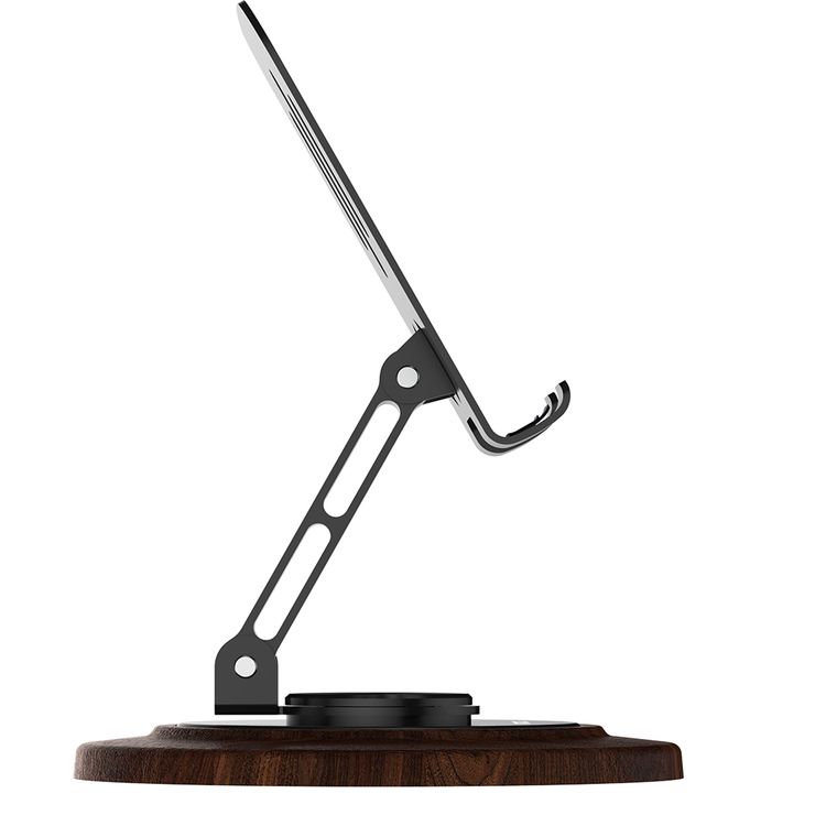 Porodo Blue 360° Rotating Base Desktop Phone Holder with  Foldable Design, Stable and Non-Slip Base, Adjustable Arm, Horizontal and Vertical Viewing, Durable Material, 2kg Load Capacity - Black