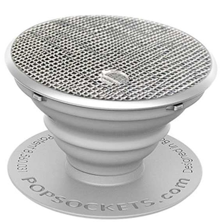 PopSockets Metallic Stand and Grip - Saffiano Silver