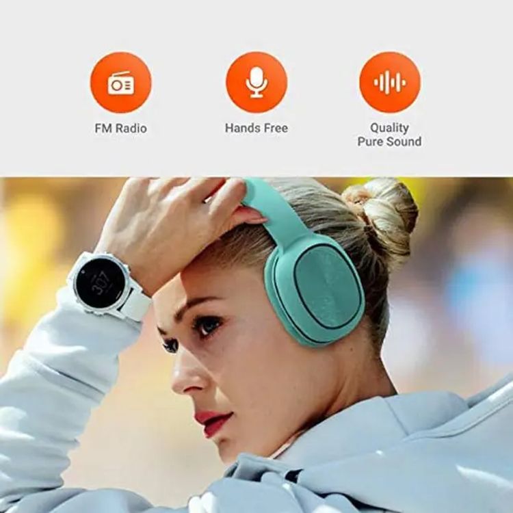 Porodo Soundtec Wireless Headphones with Noise Cancelling, Active Siri, Pure Bass, 2 Hours Charging Time, 12 Hours Playtime, 400mAh Battery Capacity - Green
