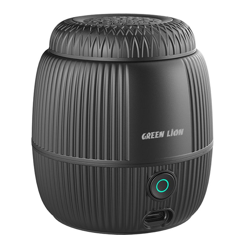 Green Lion Diwan Bakhour Burner with LED Indicator, 120 Seconds Single Burning Time, Up to 10 Burning Cycles Per Charge, Wide Area Coverage, Aesthetic Appearance, Safe & Non-Toxic, Auto-Off Function - Black