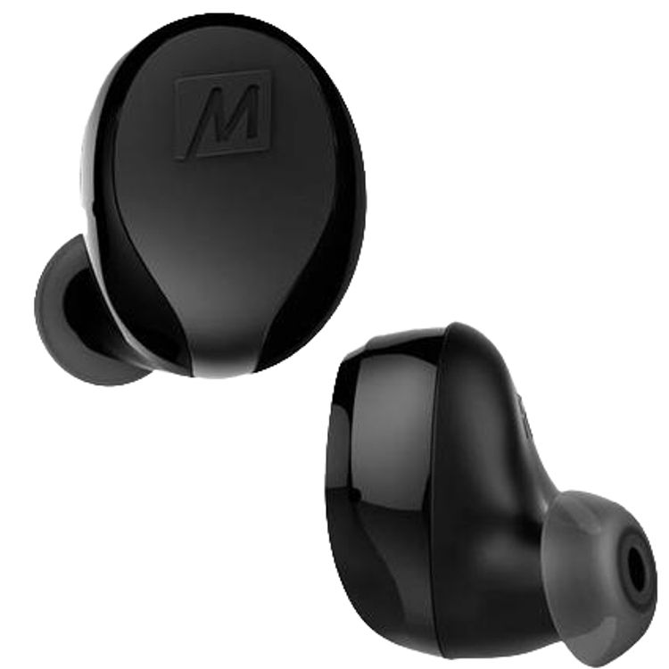 سماعات MEE Audio X10 اللاسلكية الحقيقية مع تصميم مريح، وأحجام مختلفة من أطراف السيليكون، ودعم للمساعد الصوتي، وميكروفون مدمج متعدد الاتجاهات، وعمر بطارية يصل إلى 23 ساعة مع علبة الشحن، ووقت شحن ساعتين - باللون الأسود.