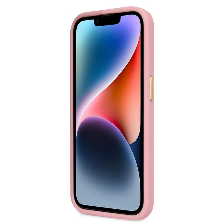 Guess PU Croco Case with Metal Camera Outline, Latest Design iPhone 14 Pro Compatibility - Pink