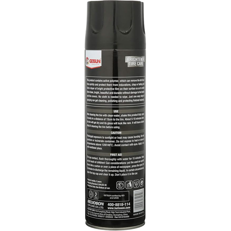 بخاخ إطارات Getsun، 650 مل، واقي من الشمس، ISO9001