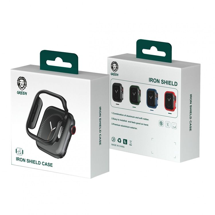 Green Lion Iron Shield Case Defense Edge, Aluminum& Soft Rubber Exterior, Easy Access to All Ports, Protective Case Replacement Compatible for Apple Watch 40mm - Red