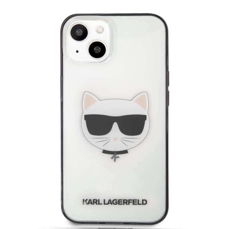 Karl Lagerfeld PC/TPU With Black Outline Choupette Case For iPhone 13 (6.1 ) - Transparent