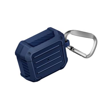 Viva Madrid Grovan Case with Anti-Lost Carabiner Compatible for AirPods 3, Protective Carrying Cover, Anti-Scratch, Drop Resistant, Dustproof - Blue