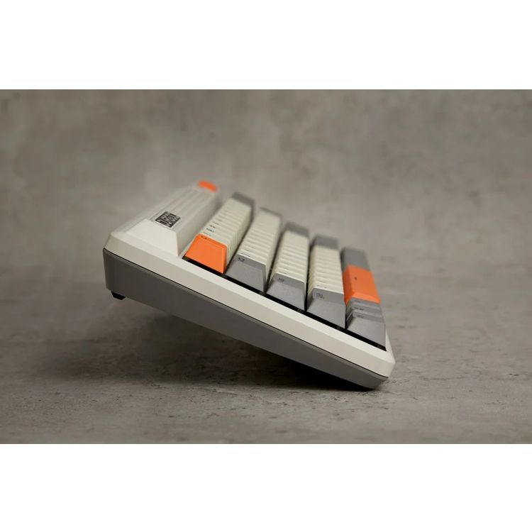 Durgod Fusion Wireless MechanicaKeyboard 65% Layout Doubleshot PBCherry Profile, Bluetooth 5.0, compatibility with Mac & Windows, USB Type C, Red Switch - Gray/White/Orange