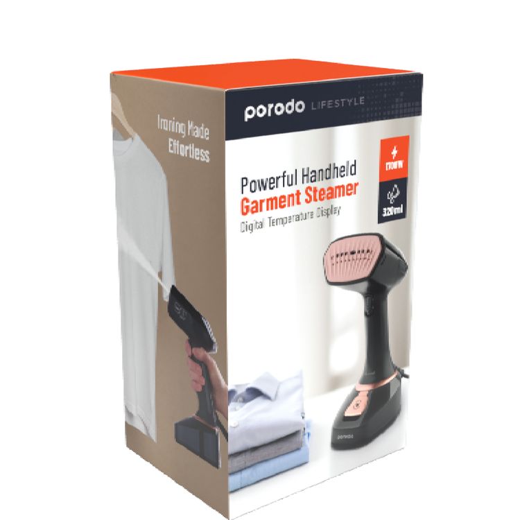 Porodo Fast-Heat  Handheld Steamer Adjustable Steam with LED Indicator - Rose Gold