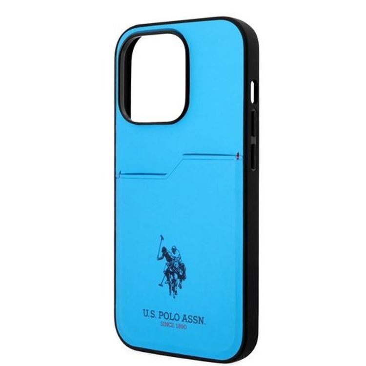 U.S. Polo Card Slot Hard Case iPhone 14 Pro - Blue