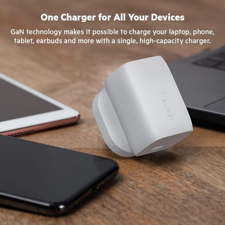 Power Adapter Belkin Power Adapter WCH002myWH USB-C Charger -White