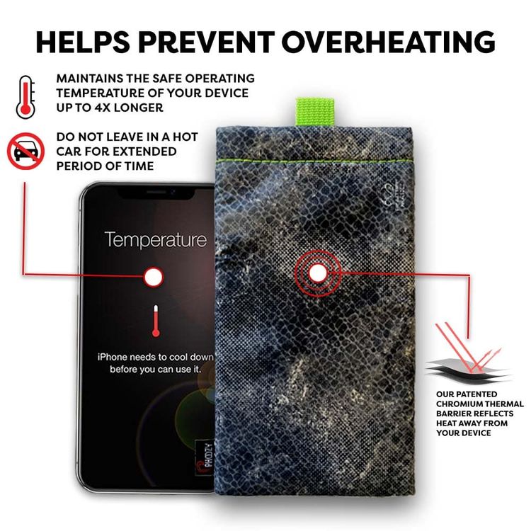Phoozy Apollo II Series Thermal Mobile Phone Case Capsule, Prevents Overheating, Shock & Impact Protection, Insulated Ultra-Slim Weatherproof Pouch, Extends Battery Life - Mako
