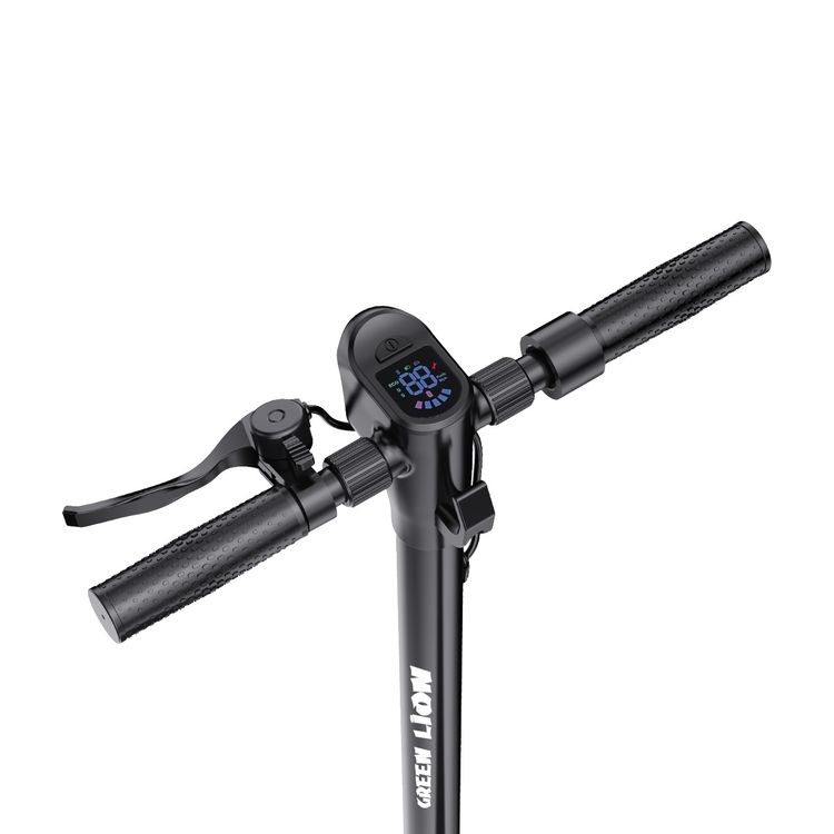 Green Lion GBK-250 E-Scooter with 3-Level Gear System, Drum Rear Brake & Electric Front Brake, 8.5" Wheel Size, User-Friendly Controls, Up to 100 kg Load Capacity, Ergonomic Handlebar, 10-12° Climbing Angle, Real-Time Digital Display, 30km/h Top Speed - Black