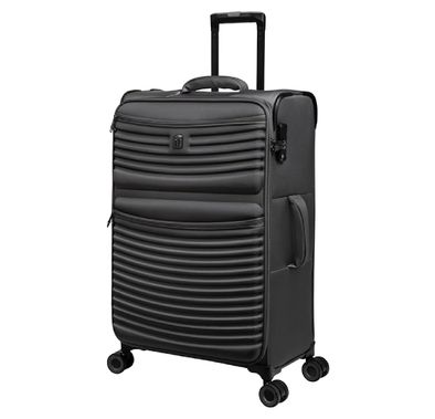 it luggage Precursor Unisex Lightweight Soft Case Trolley, Expandable Polyester Luggage with 8 Spinner Wheels, Telescopic Handle & TSA Lock - Medium / Charcoal
