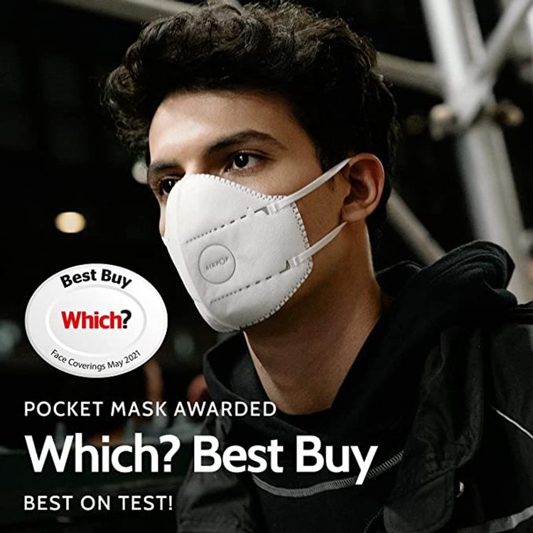 Airpop Light SE Reusable Washable Face Mask 1 Pack, 4-Layer Face Coverings, Contoured Fit, Lightweight Design Face Masks for Repeated Wear, (2pcs) - Black