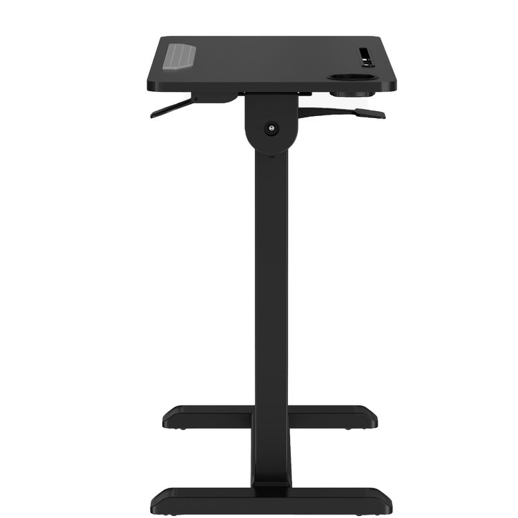 Porodo Bedside & Standing Desk for Tablet & Laptop with Cup Holder, Adjustable Height, 10kg Maximum Load, Hidden Wheel Design, Up to 90° Tilt Angle - Black