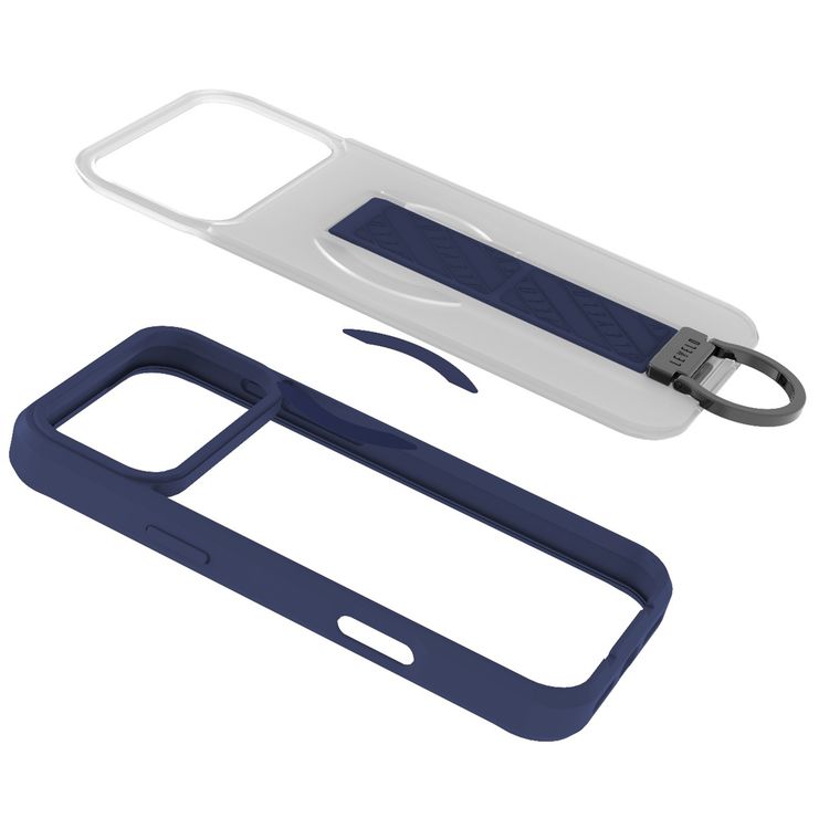 غطاء Levelo Morphix Clara GripStand MagSafe لجهاز iPhone 17 Pro، حواف مرتفعة للكاميرا والشاشة، مغناطيس قوي، جسم مقاوم للصدمات وذو تشطيب غير لامع، حامل D-Ring مرن، مقاوم لبصمات الأصابع - اللون الأزرق منتصف الليل