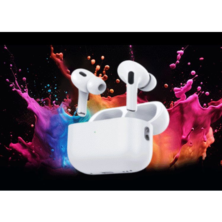 Porodo Blue Earbuds Pro 2 With Swipe Volume, 20 Hours Working Time, Wireless Charging, Deep Bass, Independent Earbuds, Touch Control -  White