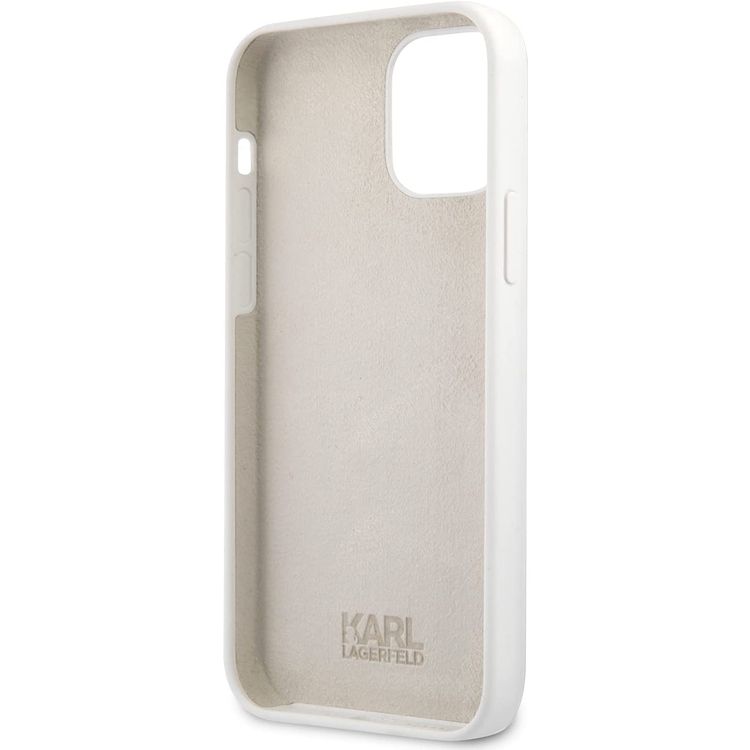 Karl Lagerfeld Silicone Hard Case Choupette Head for iPhone 12 / 12 Pro (6.1") - White