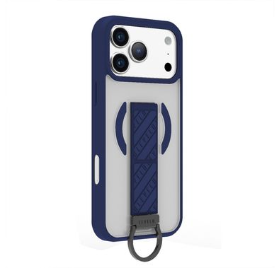 Levelo Morphix Clara GripStand MagSafe Case for iPhone 17 Pro Max, Raised Bezels for Camera & Screen, Strong Magnets, Shockproof Body & Matte Finish, Flexible D-Ring Stand, Anti-Fingerprint - Midnight Blue