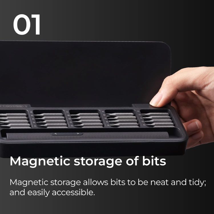 باورولوجي 25 في 1 مفك كهربائي مع سبيكة ألومنيوم - رمادي